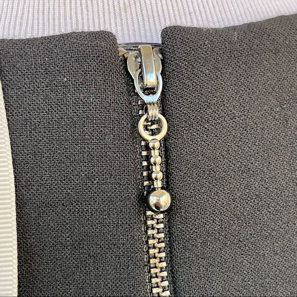 Pure Collection Black Wool Blend Tailored Short Sleeve Top - Picture 7 of 10